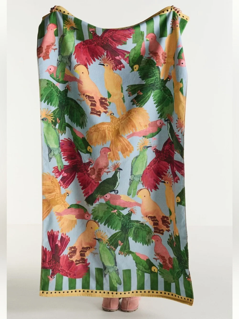 NWT Farm Rio x Anthropologie Printed Beach Towel in Light Blue